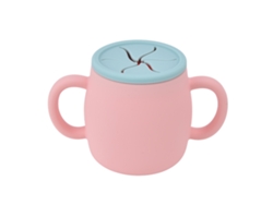 Vaso de silicona portátil anticaídas para niños con asas dobles para el entrenamiento de los más pequeños.