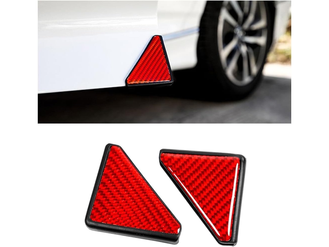 2 Cubiertas Esquina Puerta Coche Rojas Anti-rayones/anti-golpes, Adhesivas Universales