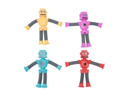 Juego De 4 Robots De Juguete Con Ventosas Telescópicas Flexibles De Plástico Para Niños Y Niñas.