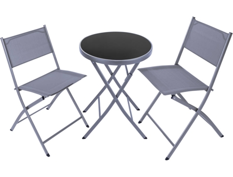 Conjunto de Jardín TECTAKE Düsseldorf (Gris - Acero - 45.5x58x81 cm)