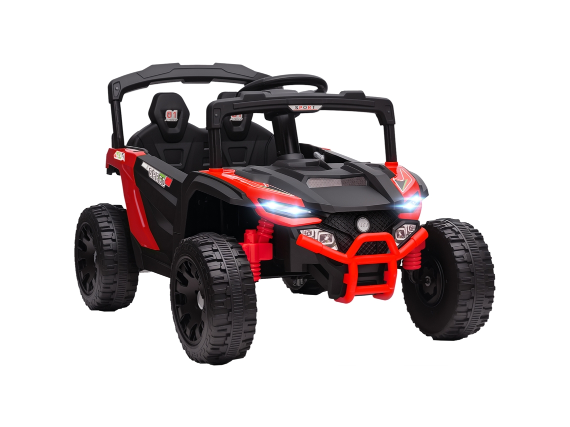 Carrinho Elétrico Infantil 12v 2 Motores Controle Remoto Suspensão Faróis Música Vermelho