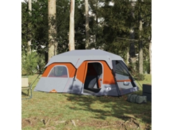 Tienda de campaña familiar 9-P, de liberación rápida, impermeable, gris/naranja, Wsd502928, Lovely Home