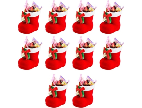 Conjunto de Adornos de Navidad ZMDECQNA Uds Botas Rojas Caramelo Zapatos Regalo Papá Contenedor Bolígrafos Aperitivos Decoraciones Hogar Rojo - 10u...