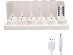 Velas con temporizador y base de carga, 12 velas LED planas calefactoras, con tecnología Gokoco