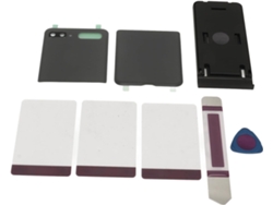 Cubierta trasera de cristal con tira para la cámara para Flip Z 5g F7070 SFUSHOS (gris)