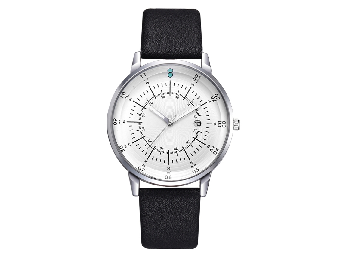 Reloj De Cuarzo Para Hombre Con Correa De Piel Sintética Y Calendario, Estilo Ejecutivo.