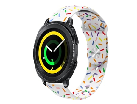 Correa de reloj inteligente para Samsung Galaxy Watch 5 Pro Sports Rainbow Dots con hebilla de silicona (blanco)