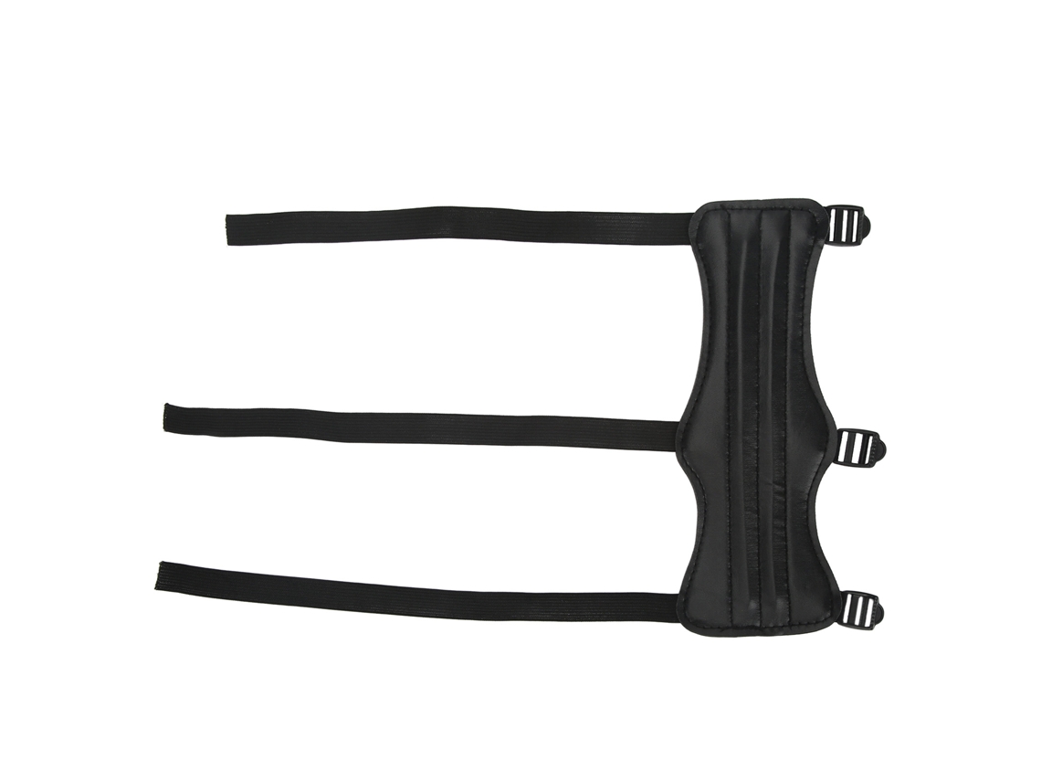 Protector De Brazo Universal De Cuero Sintético Negro Para Tiro Con Arco Al Aire Libre.