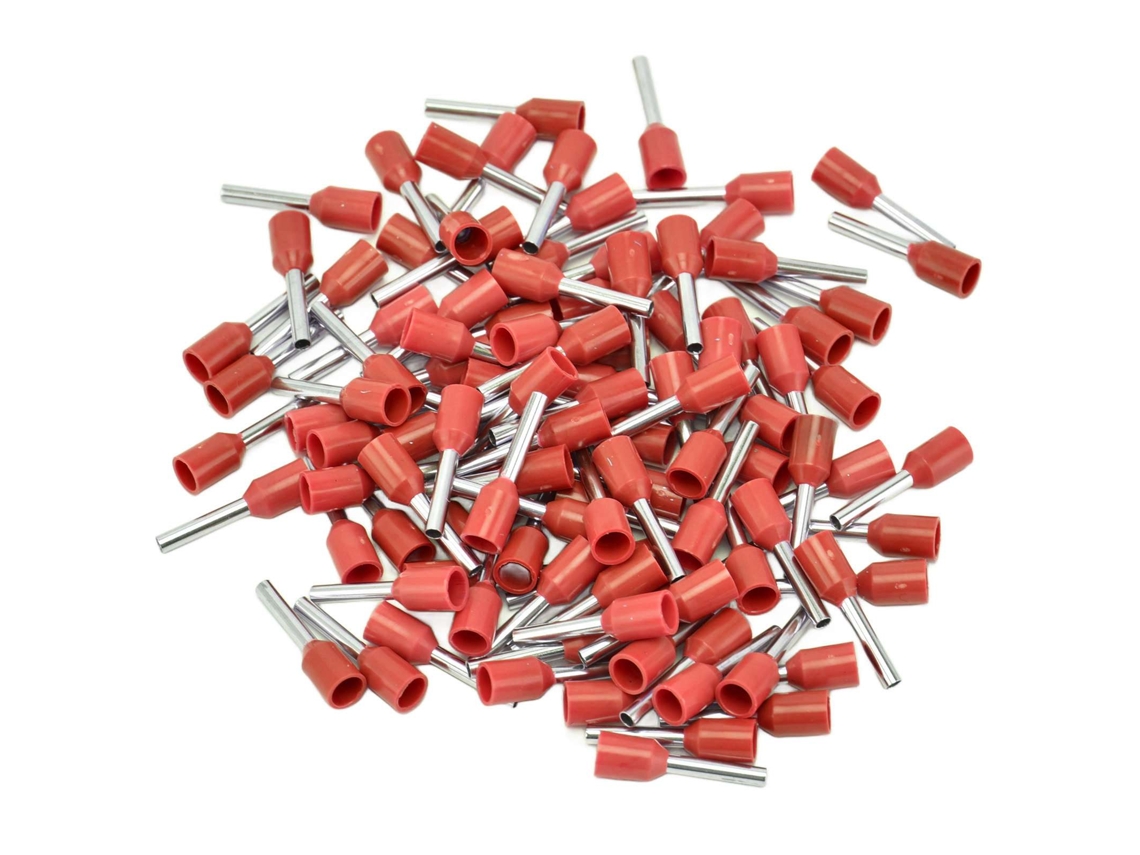 Kit De Conectores De Cable Con Terminales De Crimpado Aislados De 1000 Piezas, Calibre 16 Awg, Color Rojo (e1512)
