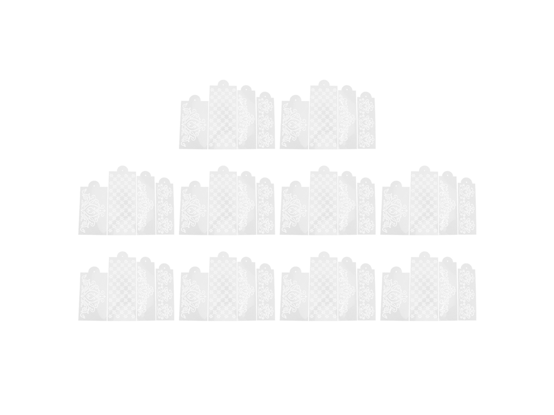 10 juegos de moldes reutilizables sin marca para pulverizar y estampar pasteles.
