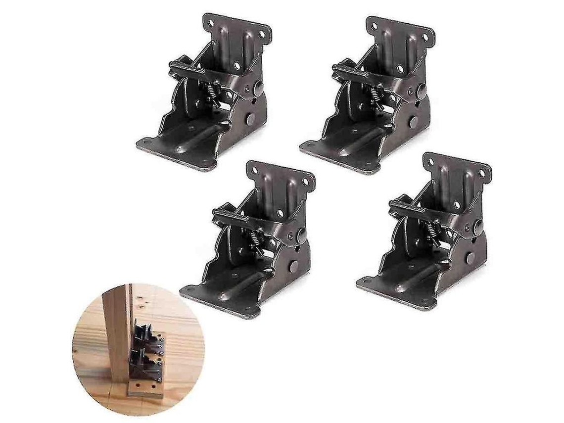 2026-soporte Plegable 0-90 Grados Auto-bloqueo Bisagras Para Mesa Extensión De Piernas Hierro Bronce Oscuro 1/4 Piezas 4 Unidades