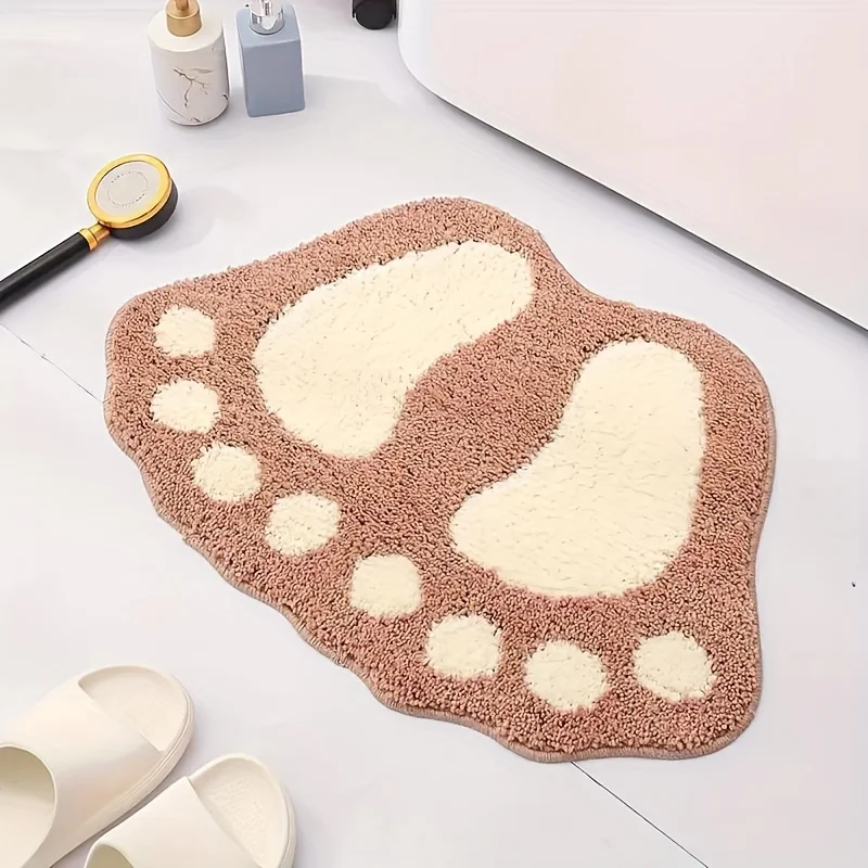 Bonita Alfombra De Baño De Felpa (marrón, 40 X 60 Cm), Absorbente De Agua, De Secado Rápido Y Antideslizante.