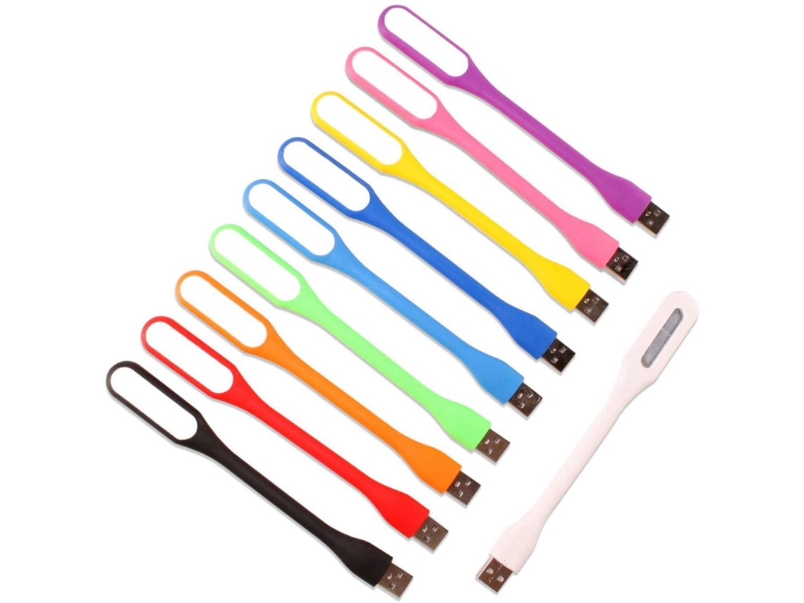 Paquete de 10 luces USB flexibles para computadora