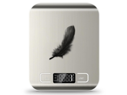 Balanza de cocina digital de 5 kg, acero inoxidable, pantalla LCD, precisión de 1 g, pilas incluidas.