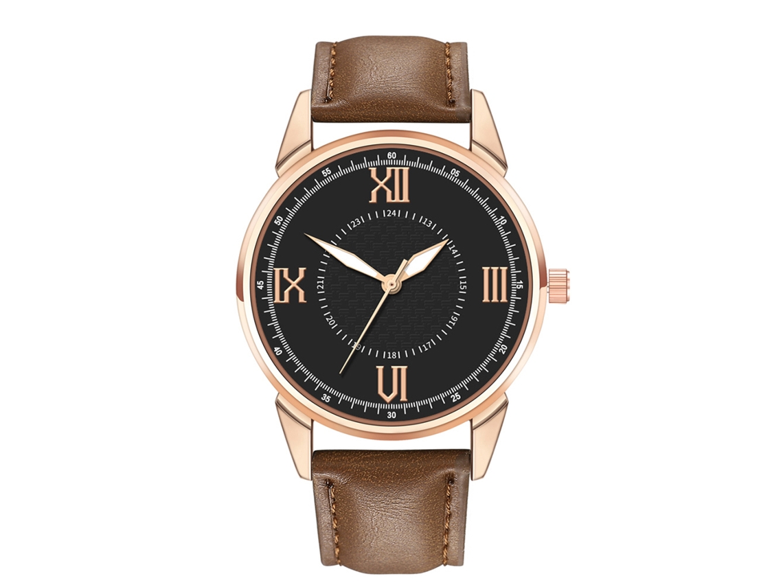 Reloj De Cuarzo Informal Para Hombre Con Correa De Piel Sintética, Estilo Moderno.