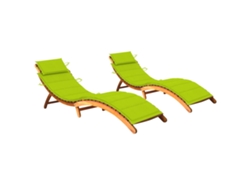 Tumbonas con cojines 2 piezas de madera maciza de acacia Lovely Home