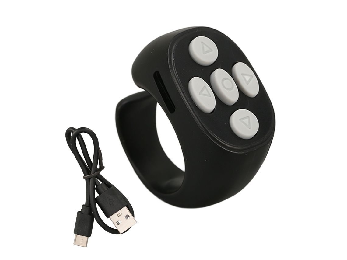 Controlador De Anillo Inteligente Bluetooth 5.3 Control Remoto Inalámbrico Pasador De Página Para Tik Tok Libro Electrónico Negro
