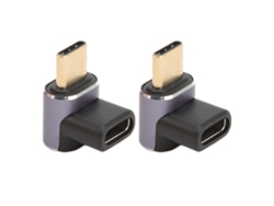 Adaptador Usb C De 90 Grados Macho A Hembra 40gbps 100w Aluminio Para Transmisión Y Carga
