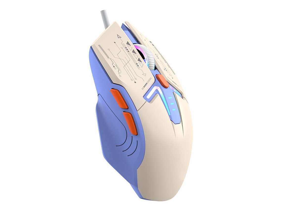 YIZHOOD H6 Ratón para Juegos 4 Niveles de Dpi Ajustables Luz de respiración Lenta Colorida Botones Funcionales 6d Intermitentes Azul