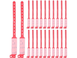 Pulseras De Identificación Desechables Rojas Para Adultos, 100 Unidades, De Plástico Impermeable.