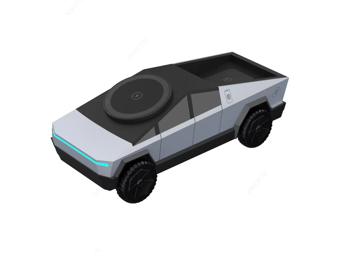 Cargador inalámbrico magnético 3 en 1 Viewleaf Cybertruck Style para iPhone, Apple Watch y AirPods, negro