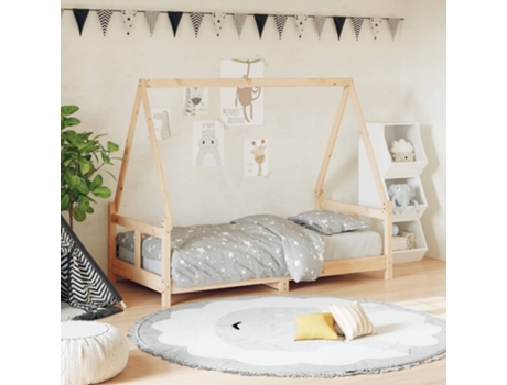 Estructura De Cama Infantil VIDAXL Marrón Madera (80x160 cm)