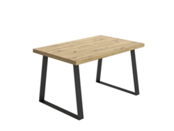 Mesa de Comedor DEKIT Aran con patas de metal (Marrón - Melamina - 76x120-160x90 cm)