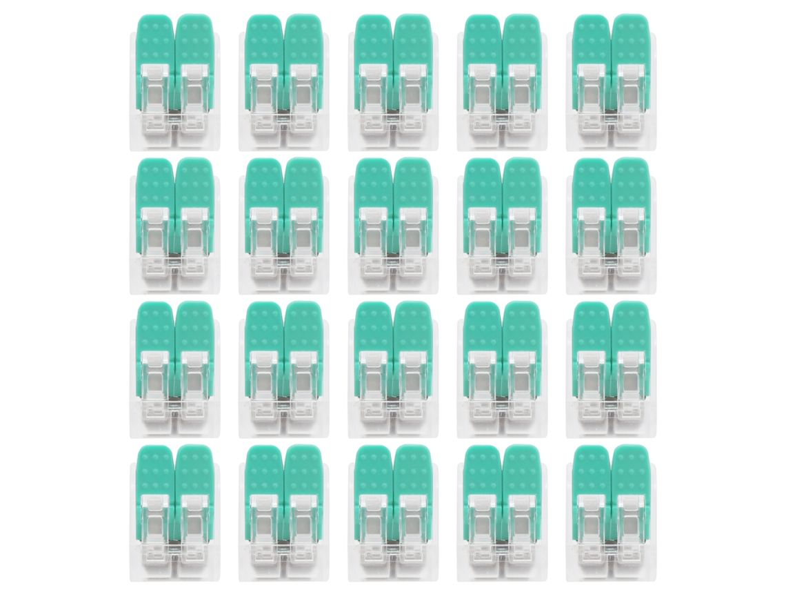 Conector De Cableado Sin Tornillos Pct662 Verde, Terminal Rápido, Para Iluminación, Edificios E Industria (20 Unidades)
