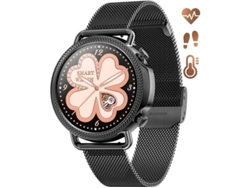 Reloj inteligente Android/iOS con monitor de temperatura y frecuencia cardíaca para la salud femenina, oxímetro y monitor de actividad física (negro) Bestvite