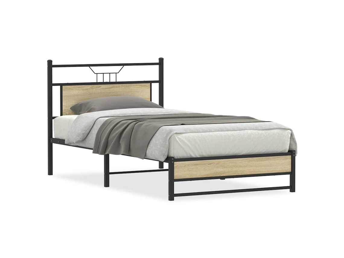 Estructura De Cama Sin Colchón Madera Roble Sonoma 100x200 Cm