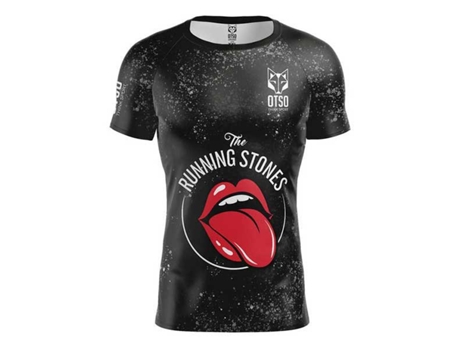 Camiseta de Hombre para Running OTSO Stones Negro (S)