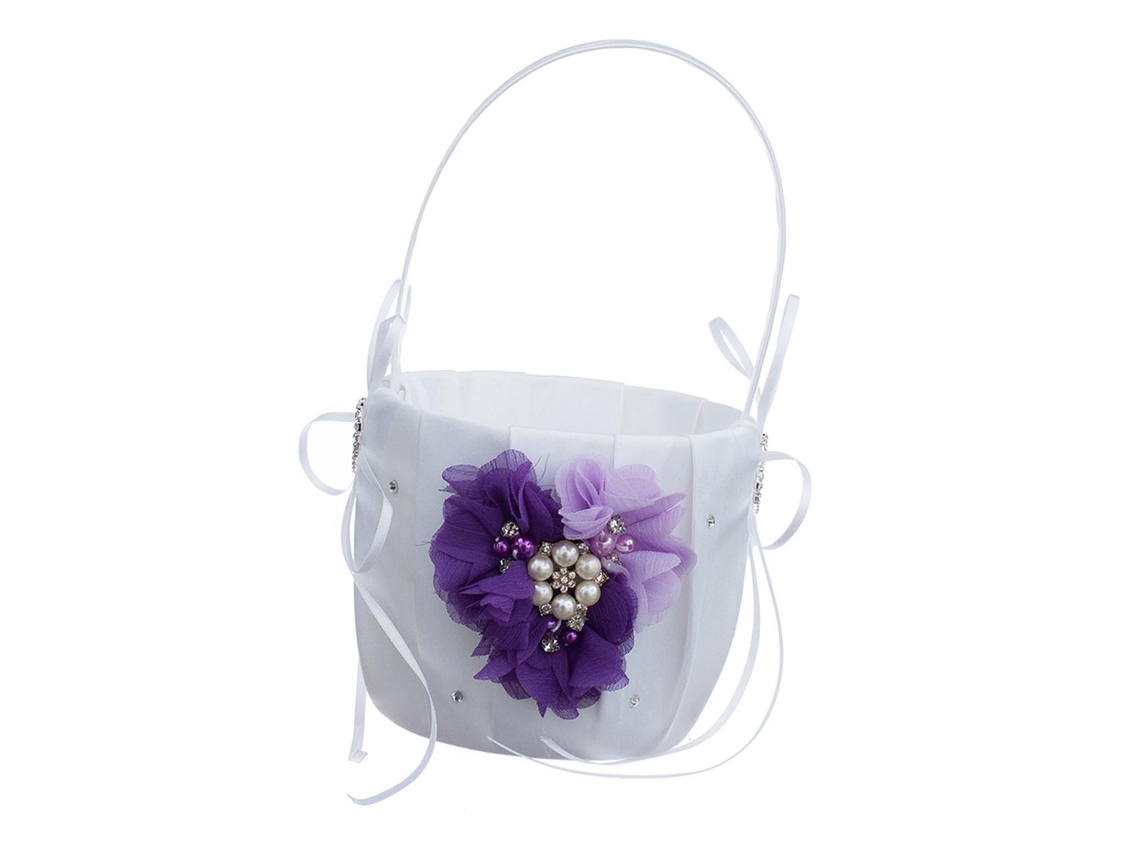 Cesta de flores para niña violeta
