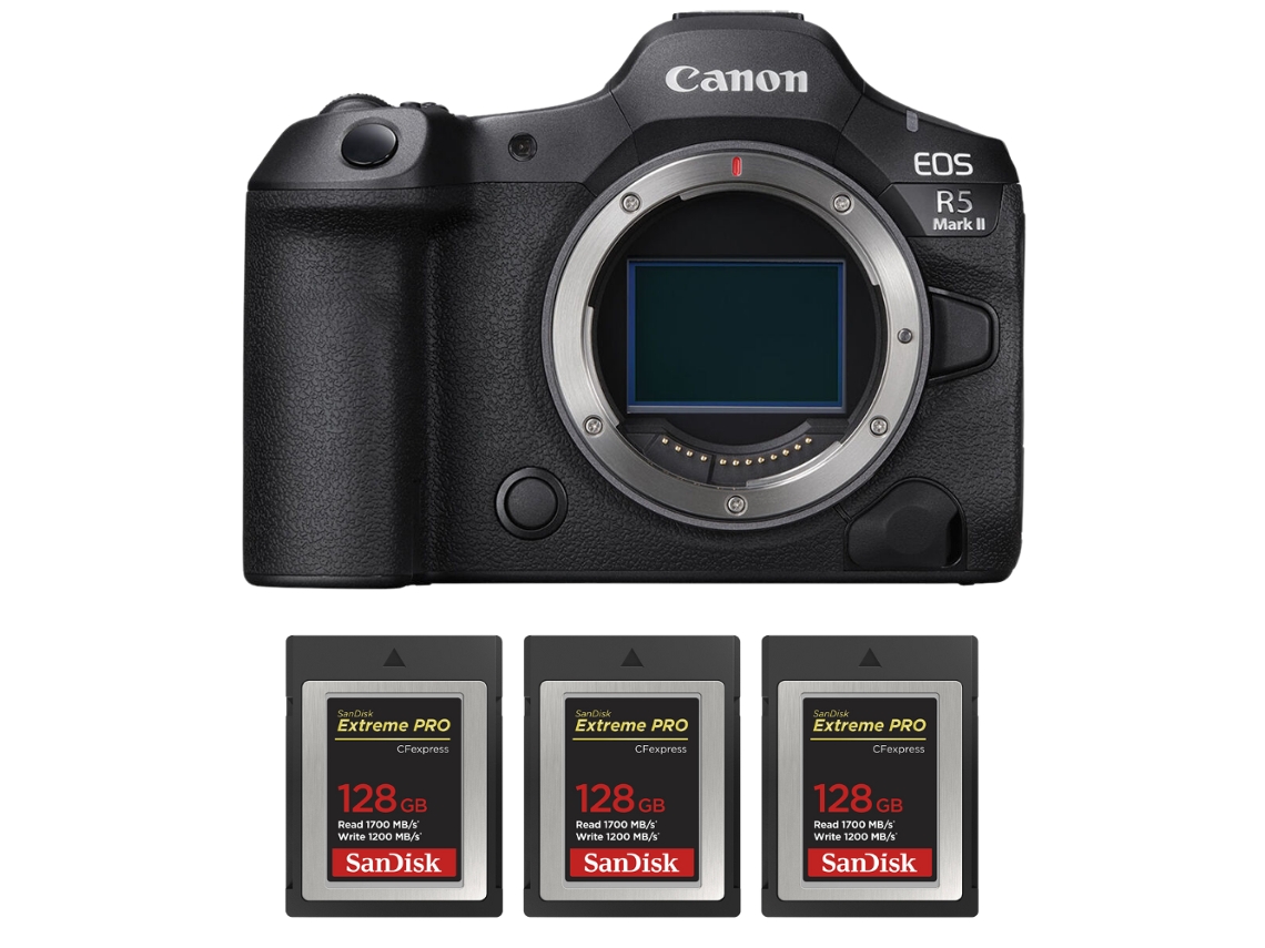 Canon Eos R5 Mark Ii + 3 Sandisk 128gb Extreme Pro Cfexpress Type B + Ebook “20 Consejos Para Fotos Que Impactan”