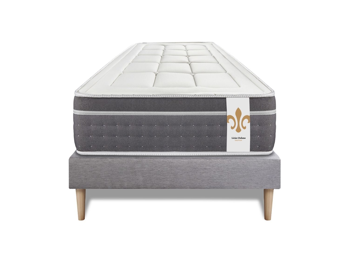 Trente LITIER_DELUXE_TRADITION Estructura de cama de espuma viscoelástica gris (90x190)