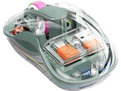 Control De Cables Luces Computadora Transparente Trimodal Silencio Clic Teléfonos Pestaña