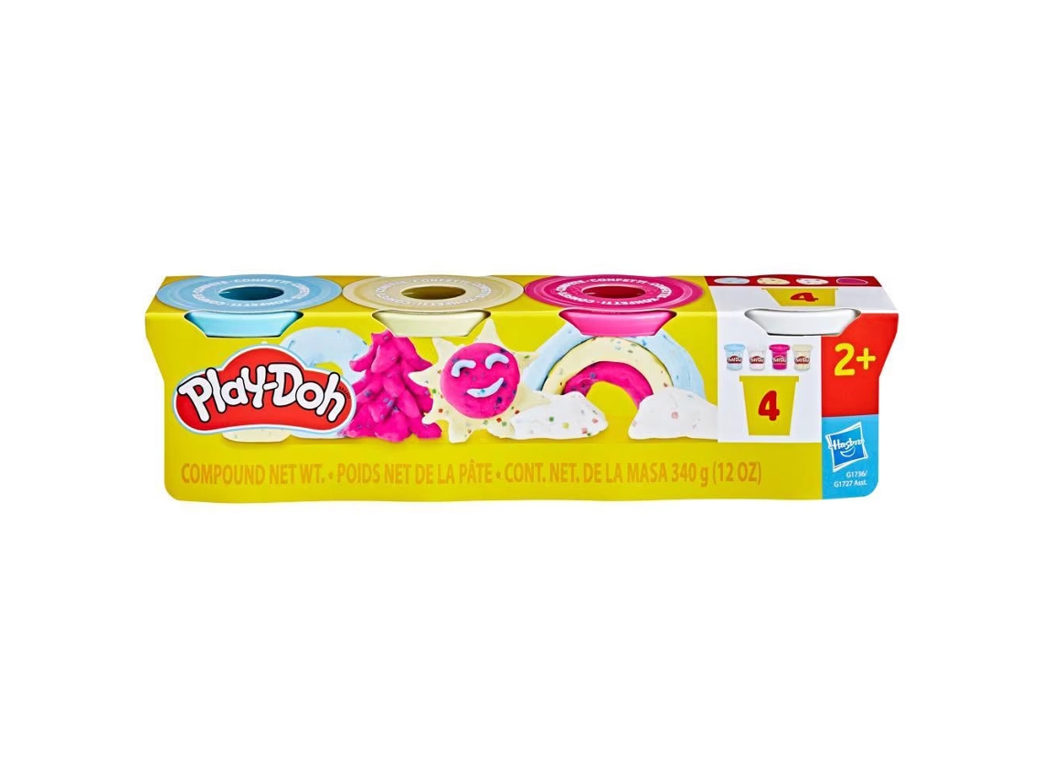 Plastilina Confetti 4 Botes 340g Play Doh G1736/g1727 Hasbro