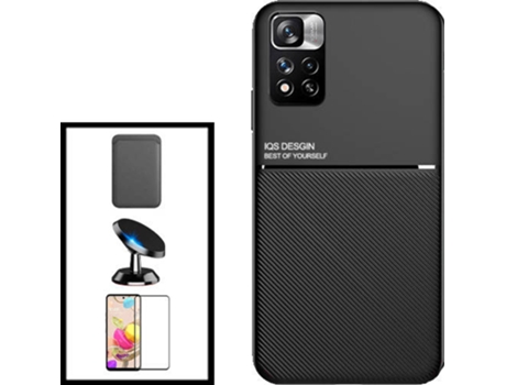Kit Carcasa Magnética Anti Choque + Cartera + Protector de Pantalla Xiaomi Redmi Note 11 Pro 5G G4M Negro