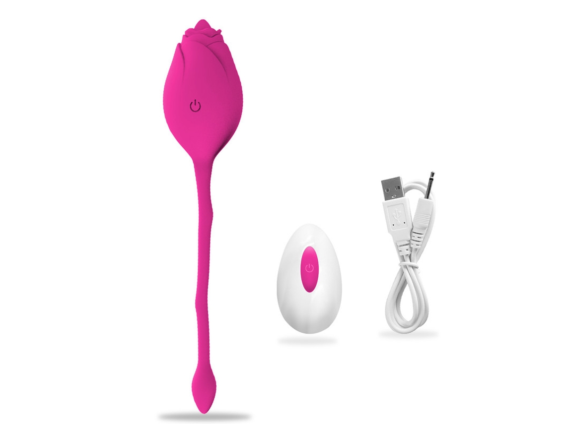 Vibrador de control remoto inalámbrico de huevo de salto de rosa de 10 modos (Rojo) YIZHOOD