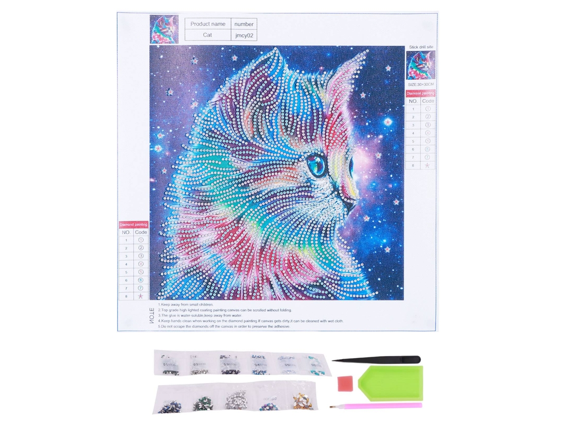 2026-kit De Pintura Con Diamantes 5d Gatito Diy Para Decoración De Pared Hogar Arte Manual