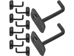 10 Ganchos Tablero Perforado Metal Negro 5 Cm Accesorios