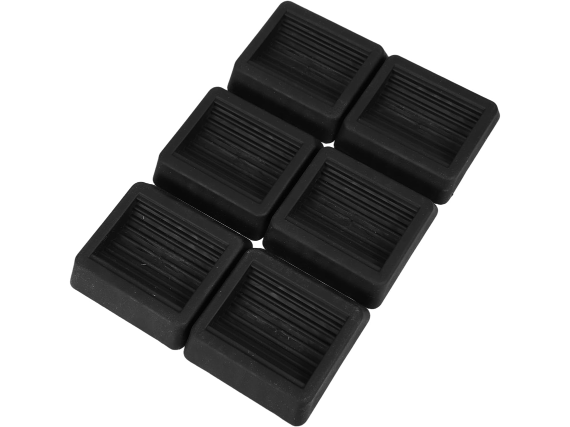 6 Piezas De 80x80 Mm De Tazas De Goma Negra Antideslizantes Para Muebles.