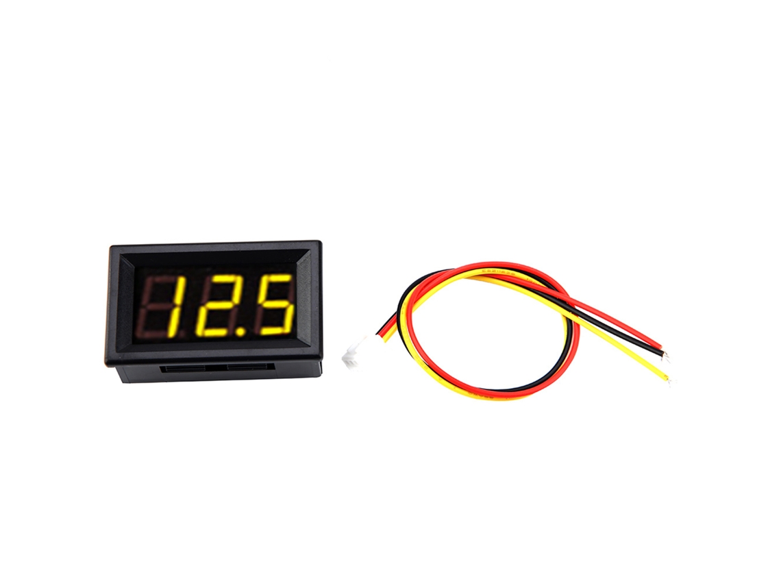Voltímetro Digital Led De 0.56" 3 Cables Con Protección Contra Inversión Dc0-100v Amarillo
