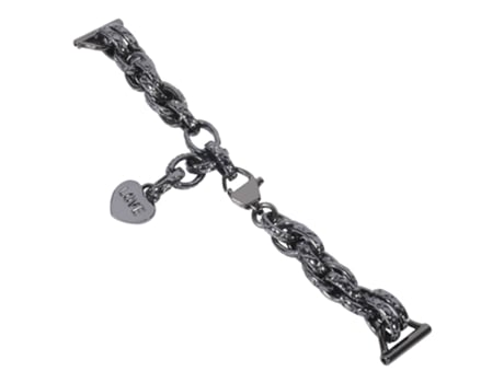 Correa de reloj con cadena de metal universal de 22 mm (negra)