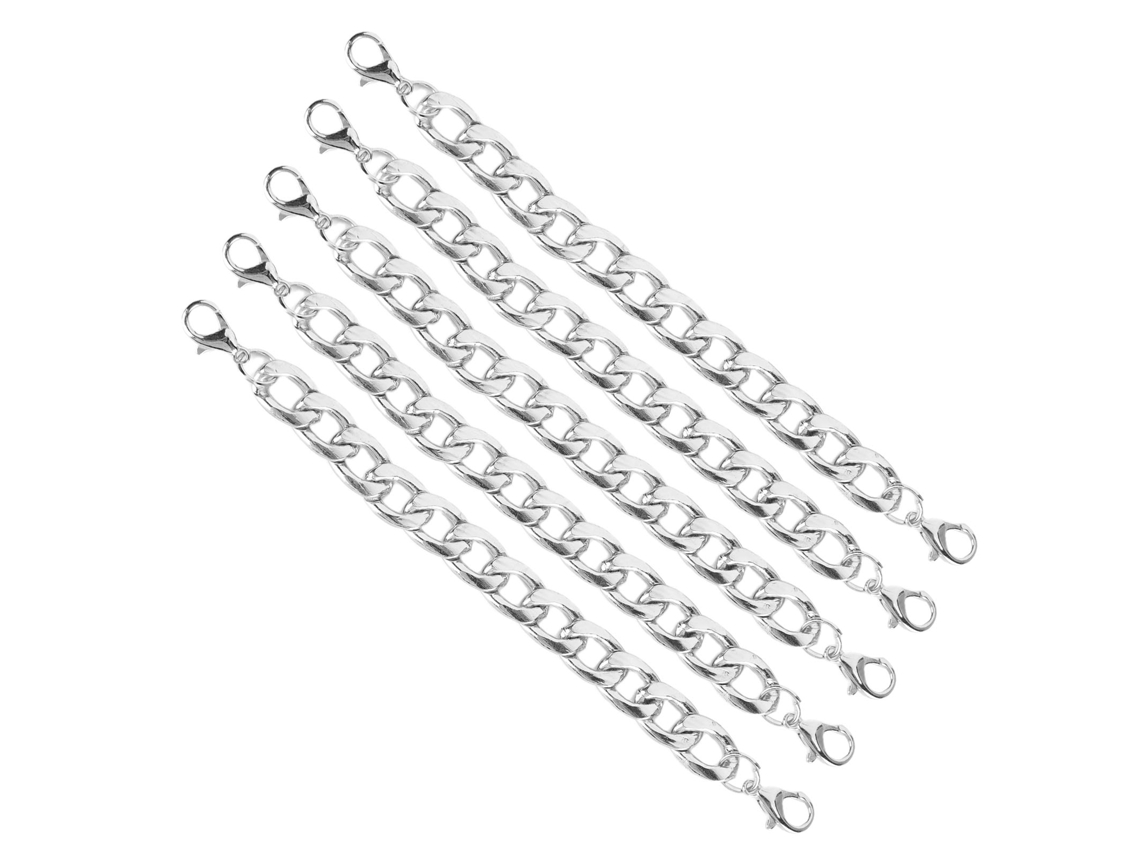 5 Piezas De Hebilla De Doble Cabeza De Metal Con Cadena De Hierro, Accesorios De Bricolaje Para Fundas De Teléfonos Móviles Y Bolsos, Color Plata.