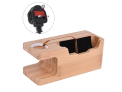 Base De Carga De Madera (carga De Iwatch, Soporte Para Teléfono) Cargador Usb Multifuncional