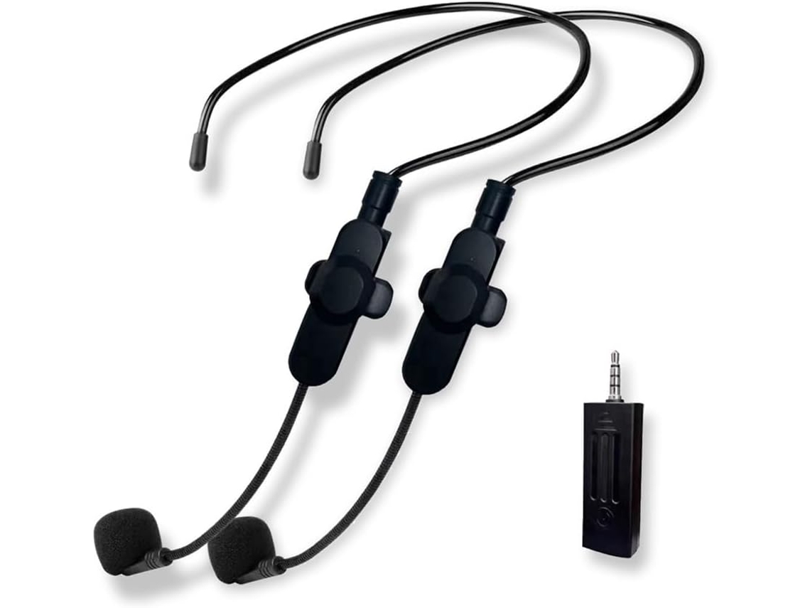 Conjunto De Micrófono Inalámbrico, Auriculares Duales De 2,4 Ghz, Mini Micrófono Portátil Apto Para Auriculares Duales.