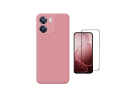 Kit Vidro Temperado Capa Silicone Líquido Phonecare Para Oppo A6 - Rosa