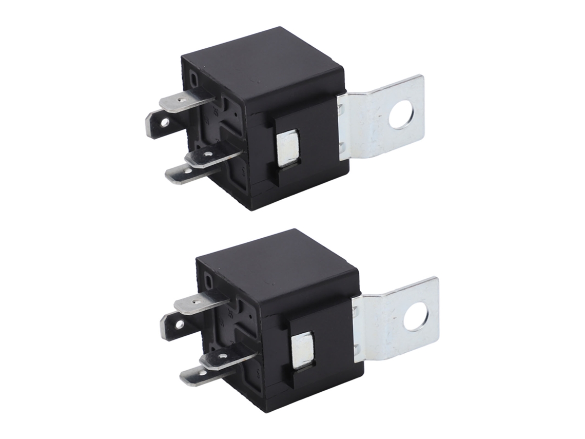 2 Relés Automotrices De 4 Pines, Contacto Normalmente Abierto (no), Color Plata, Resistentes Al Agua, Bobina De 12 V Cc, 85 V Cc, 110 V Cc.