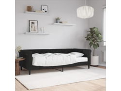 Sofá Cama Con Colchón Terciopelo Negro 90x200 Cm