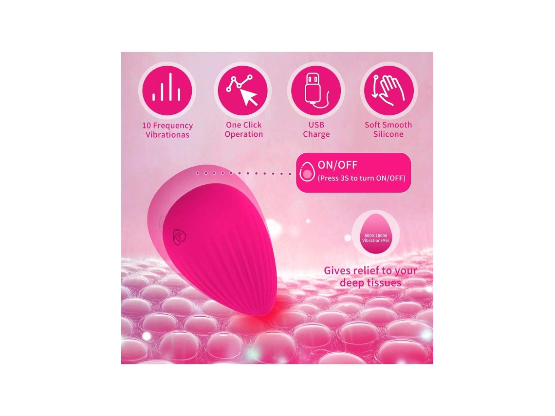 Pelota de masaje vibratoria eléctrica portátil Mdug para liberación miofascial, terapia de puntos gatillo articulares y terapia de músculos de la mandíbula.